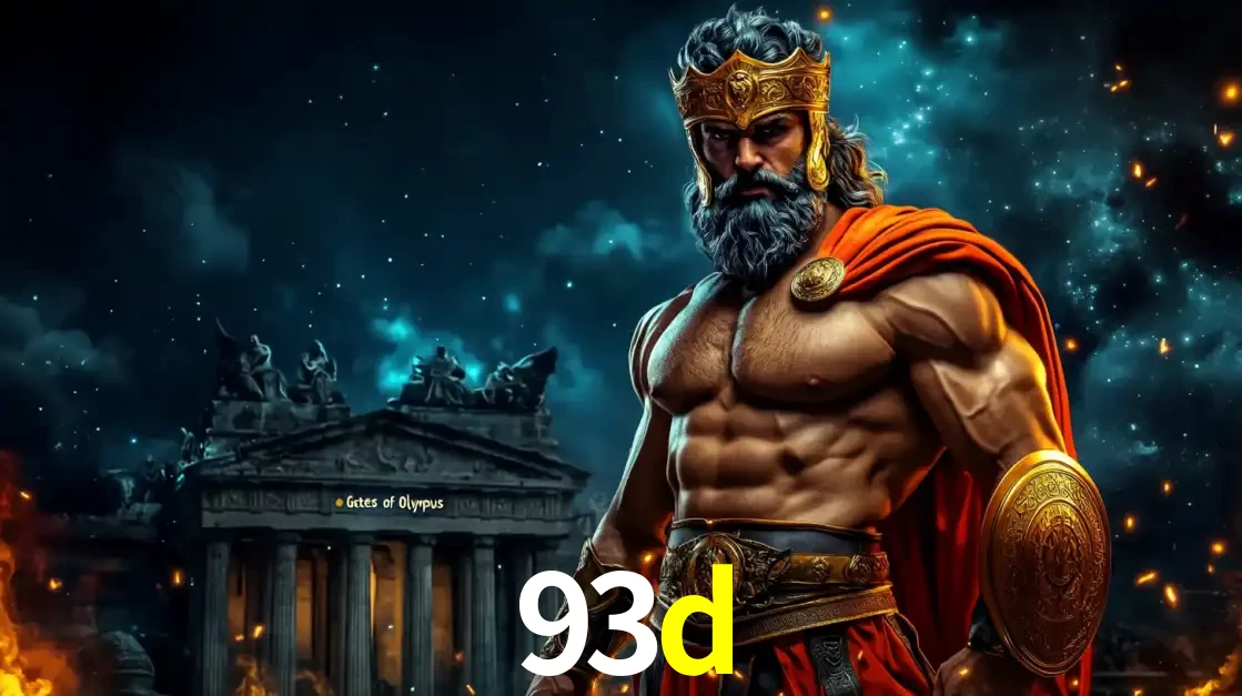 O poderoso Zeus do jogo de slot Gates of Olympus em frente ao seu templo, pronto para lançar multiplicadores divinos e prêmios épicos no cassino online 93d.