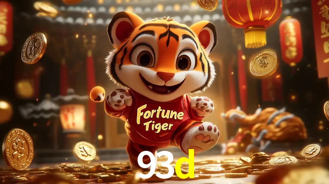 O alegre personagem do Fortune Tiger correndo sobre um caminho de moedas de ouro, simbolizando os grandes prêmios e a diversão do popular jogo de slot do 93d.